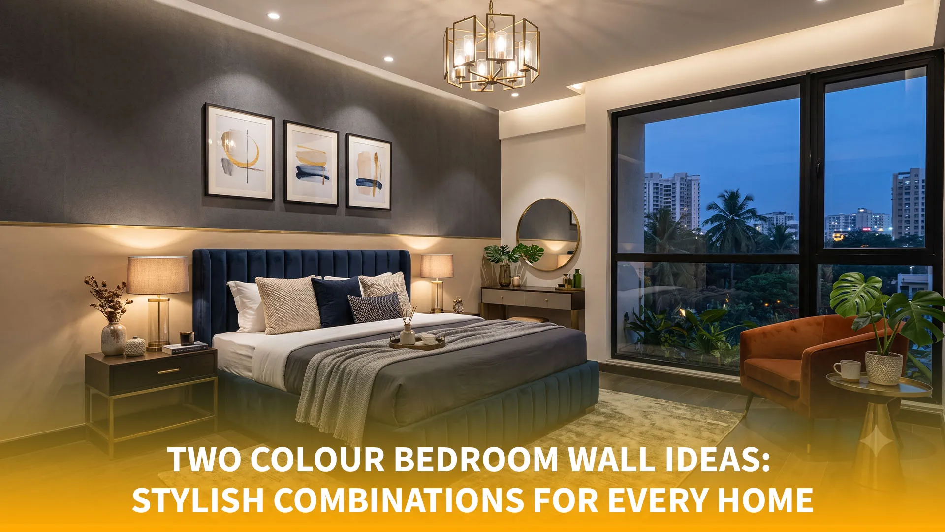 Two Colour Bedroom Wall Ideas