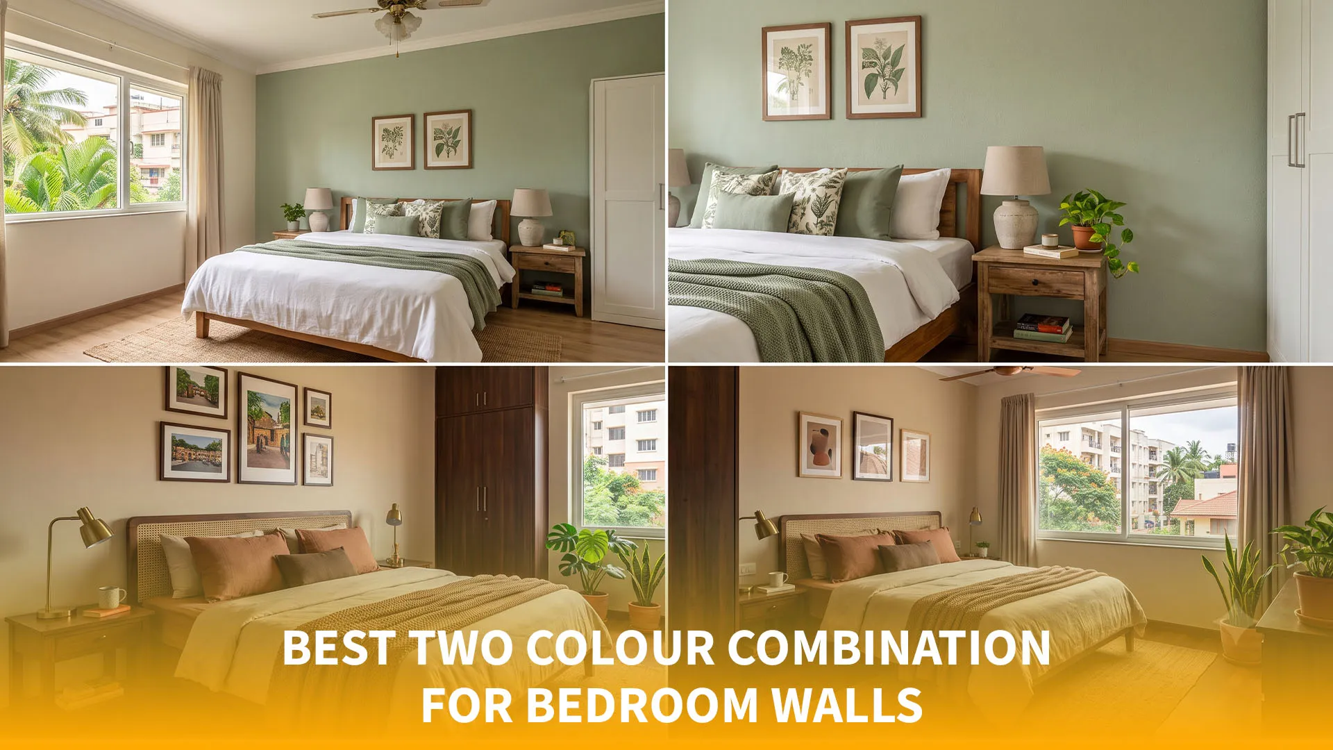 Best Two Colour Combination for Bedroom Walls