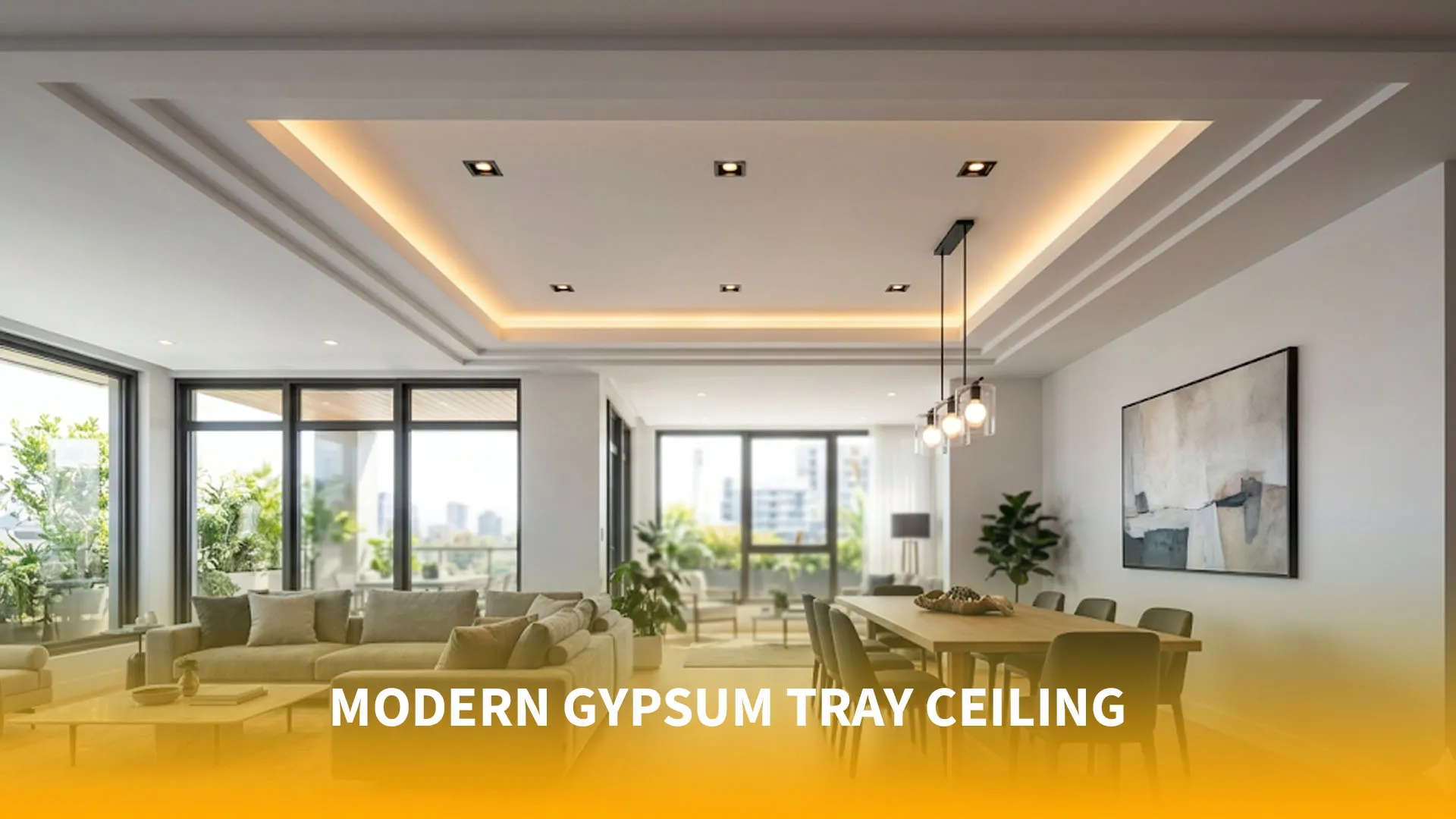 Modern Gypsum Tray Ceiling