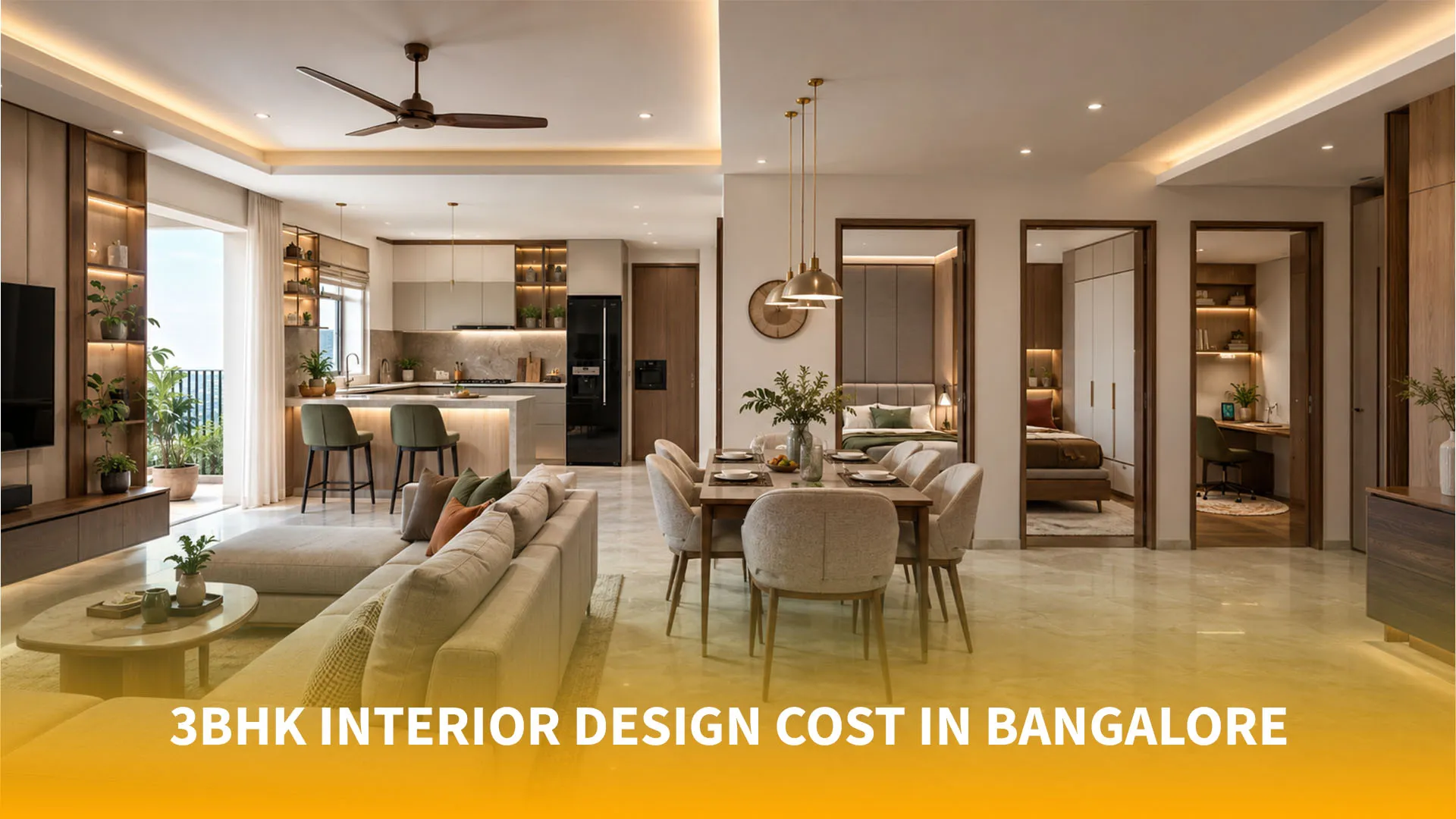 3BHK Interior Design Cost in Bangalore